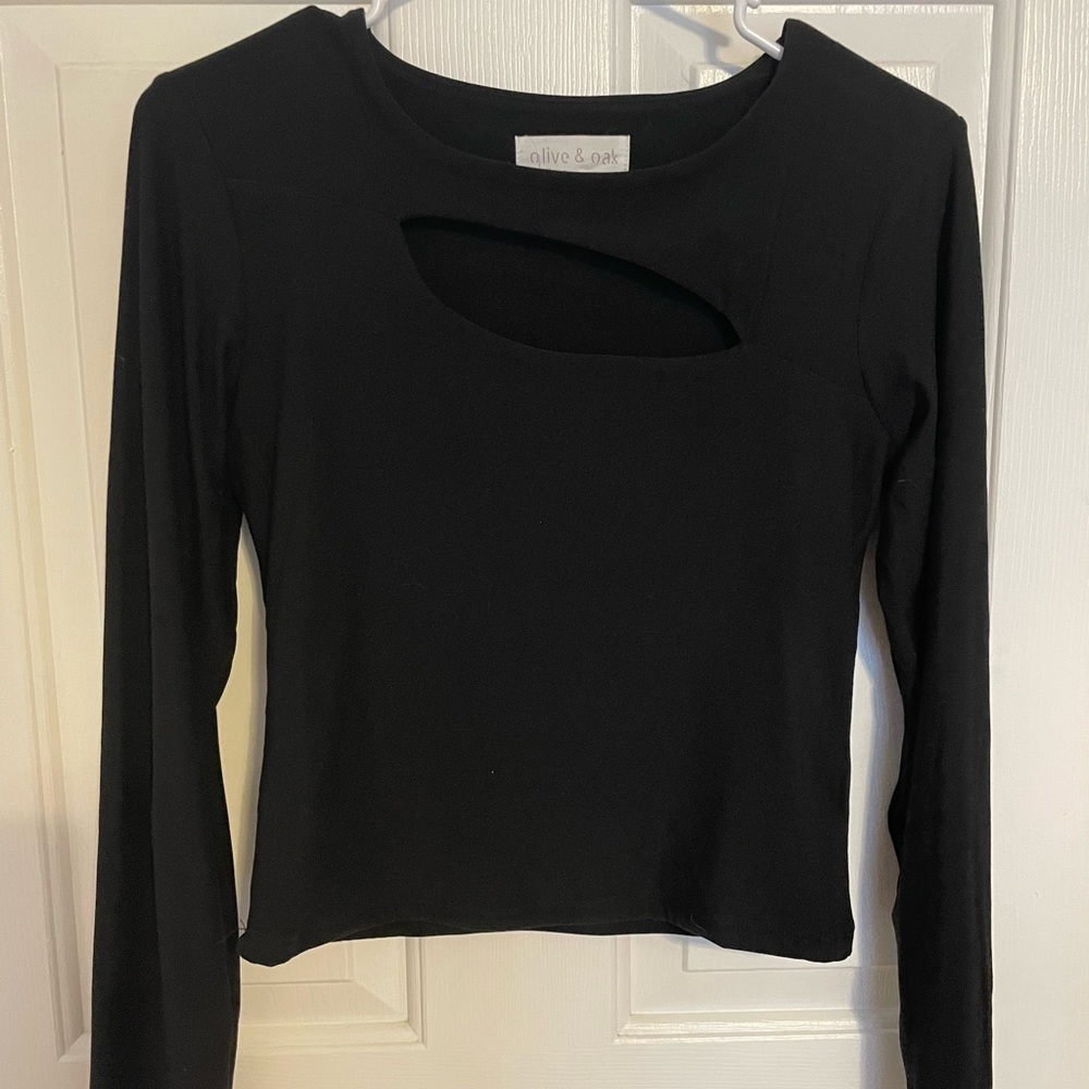 Black Shirt with Cut-out